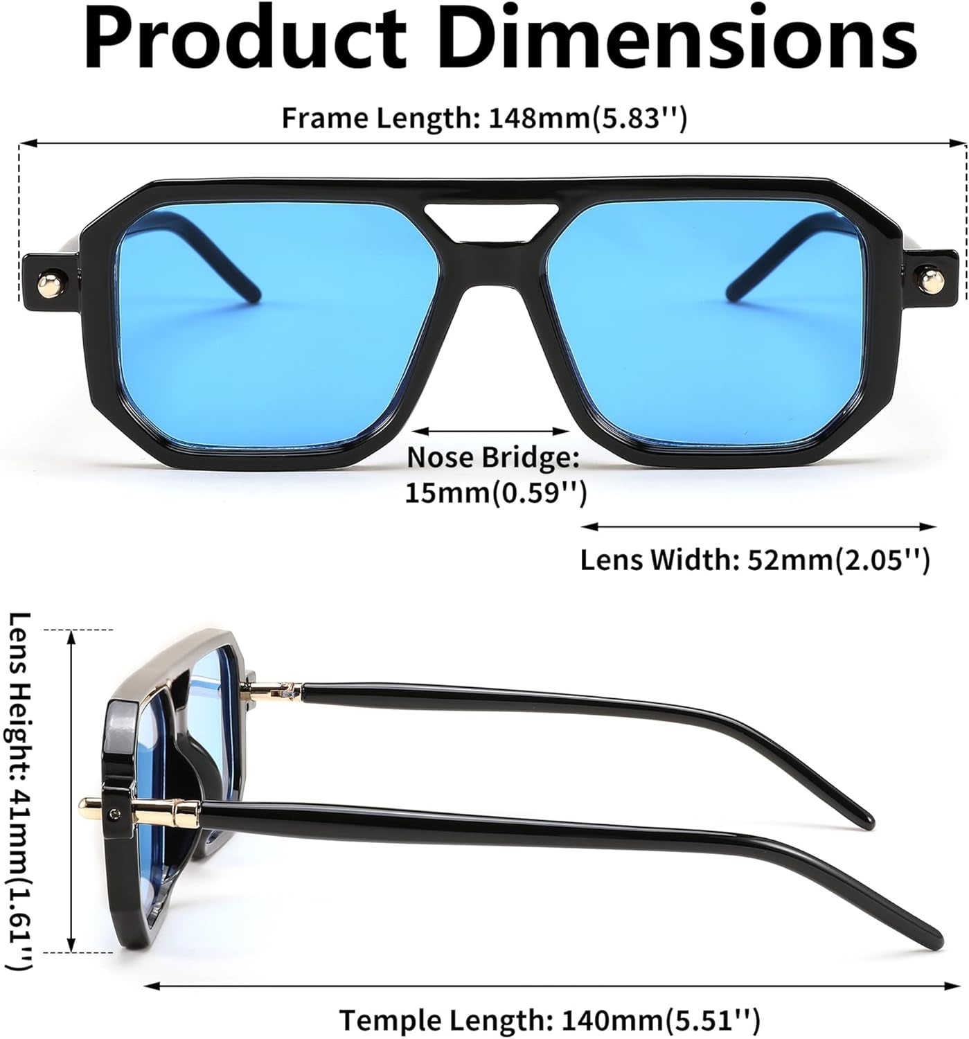 Vintage Square 70S Flat Aviator Sunglasses Women Men Classic Retro Stylish Frame UV400 Sunglasses B2622