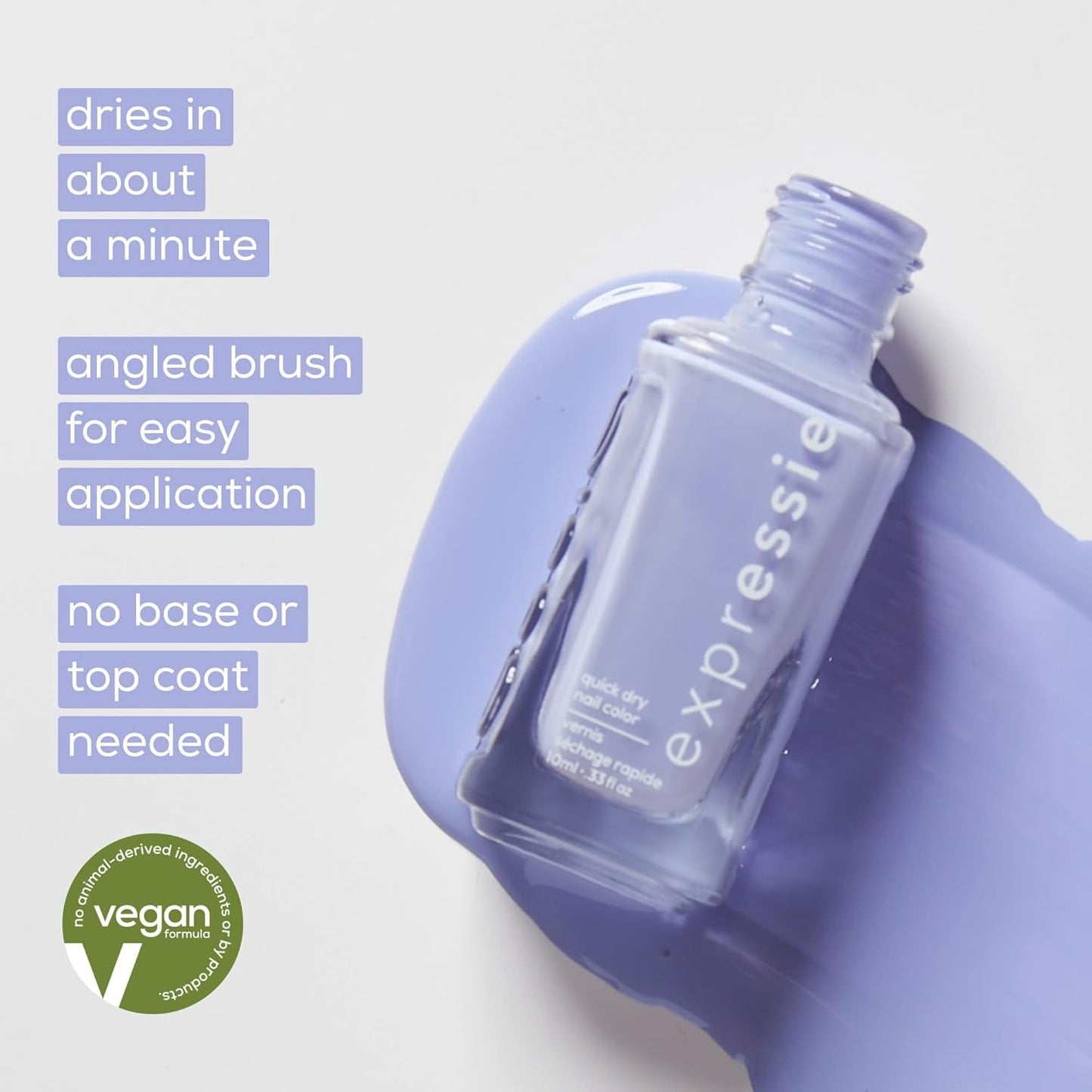 Expr Nail Polish, Quick-Dry Light Pastel Peach Nail Polish, Vegan, All Things OOO, 0.33 Fl Oz