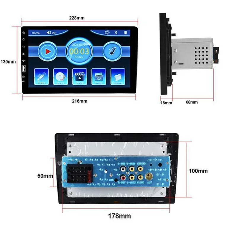 UNITOPSCI Single 1Din 9Inch Car MP5 Player Car Stereo Radio 2.5D HD 1080P Touch Screen Bluetooth Autoradio Support Mirror Link FM AUX Function with External Microphone