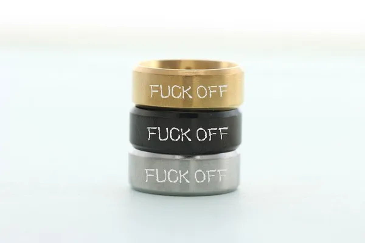 Fuck off Retro Steel Ring Black Silver Tone Male Simple Rings Jewelry Accessories Gifts