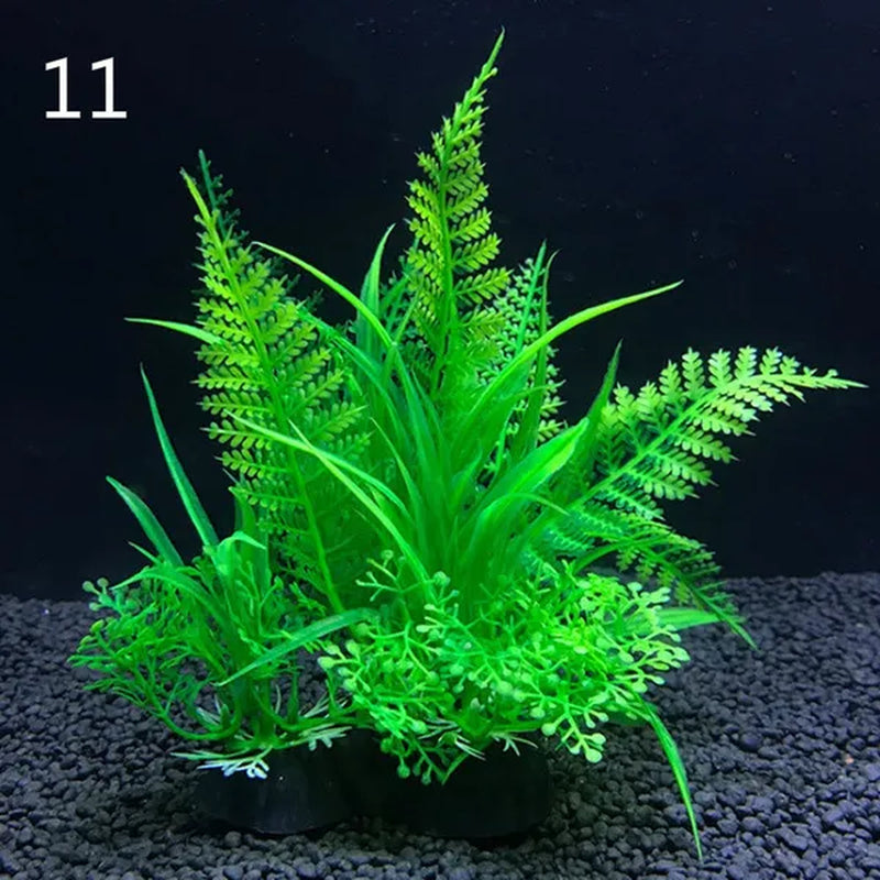 11 Kinds Artificial Aquarium Decor Plants Water Weeds Ornament Aquatic Plant Fish Tank Grass Decoration Accessories 14cm