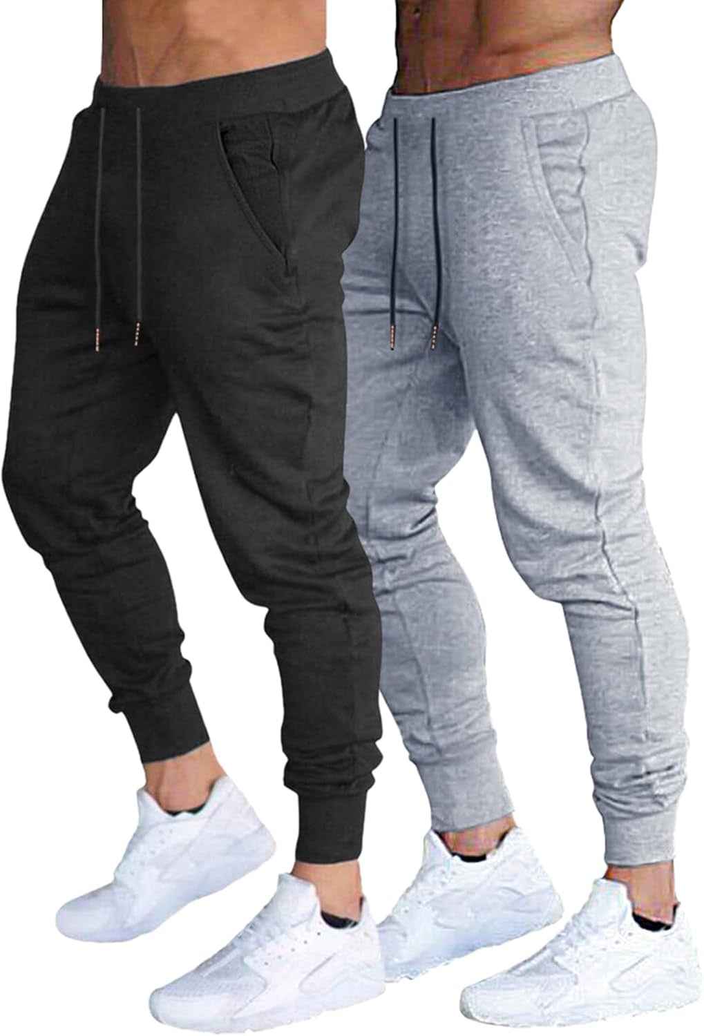 Men'S Slim Joggers Workout Pants for Gym Running and Bodybuilding Athletic Bottom Sweatpants with Deep Pockets