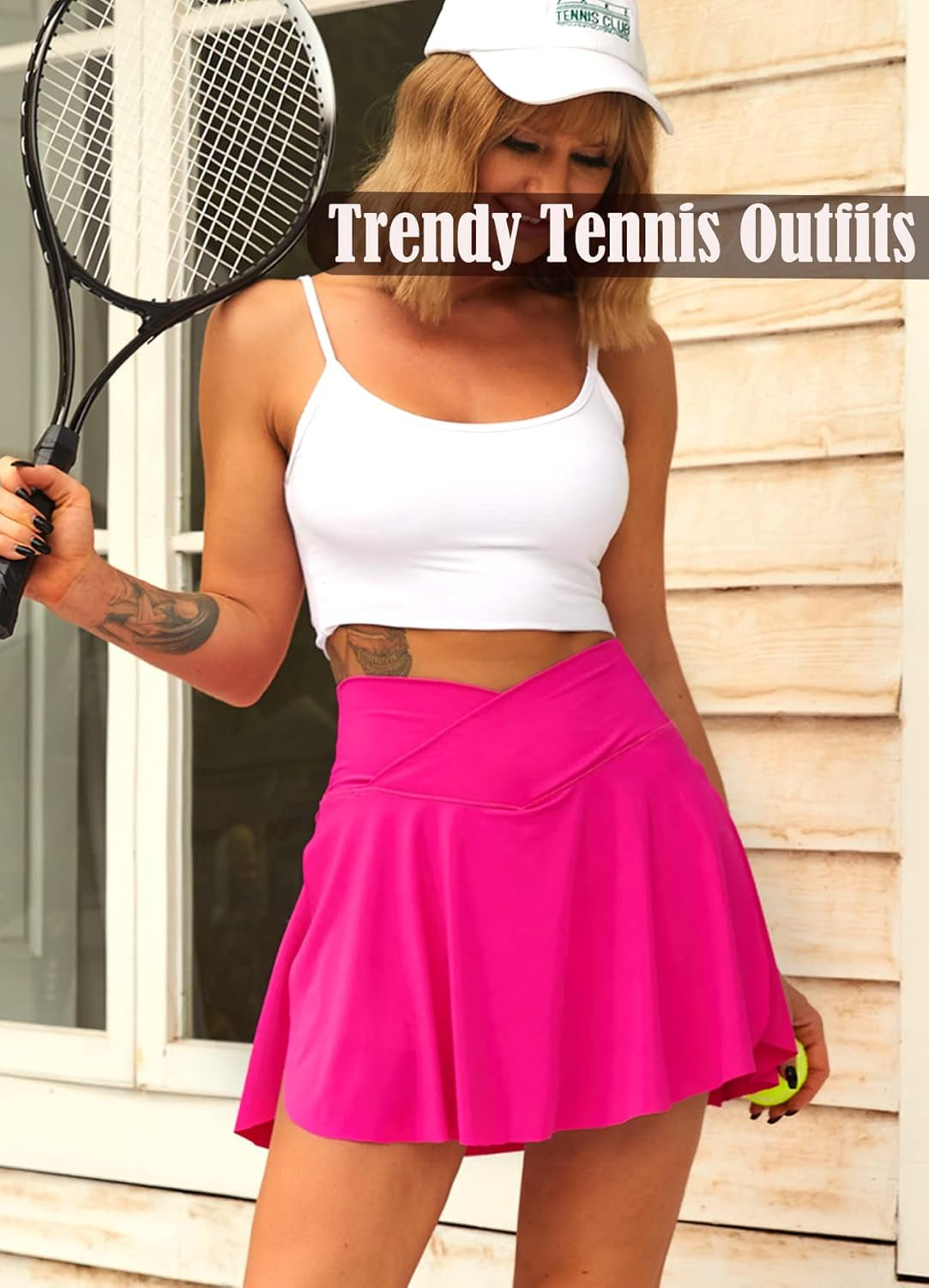 Women Tennis Skirts with Pockets High Waisted Golf Skirts Athletic Skorts Pleated Mini Skirt Workout Sport Pickleball