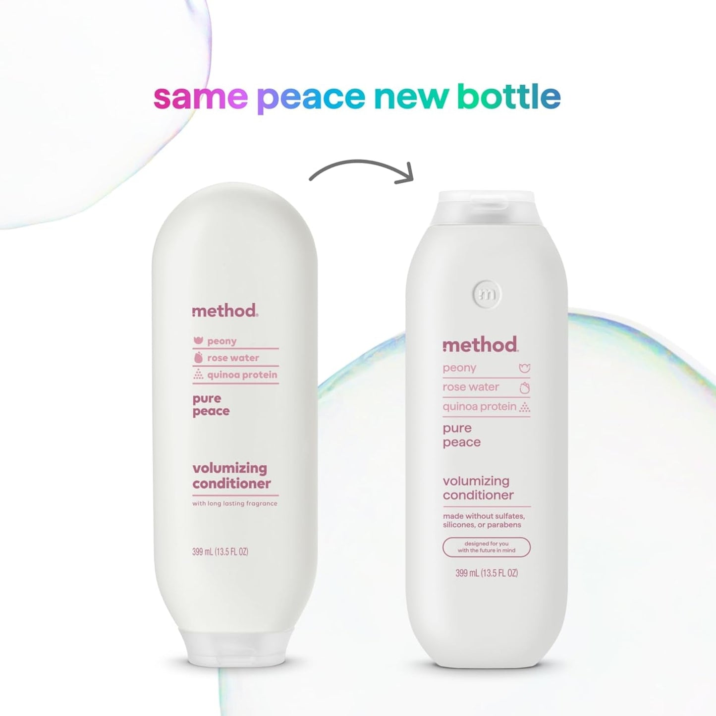 Volumizing Conditioner, Pure Peace with Rose, Peony, and Pink Sea Salt Scent Notes, Paraben and Sulfate Free, 13.5 Oz (Pack of 1)