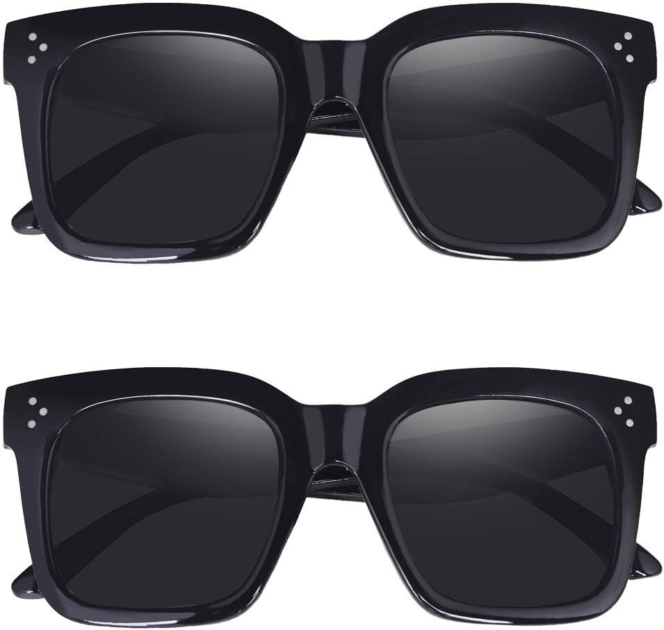 Vintage Women Oversized Sunglasses Designer Luxury Square Sun Glasses UV400 Protection Flat Lens