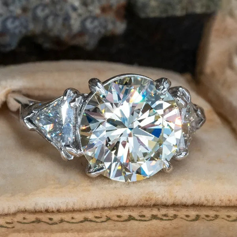 Women's Ring 925 Sterling Silver Natural 2.0ct Diamond Moissanite Round Cut Wedding Engagement Rings for Women Jewelry