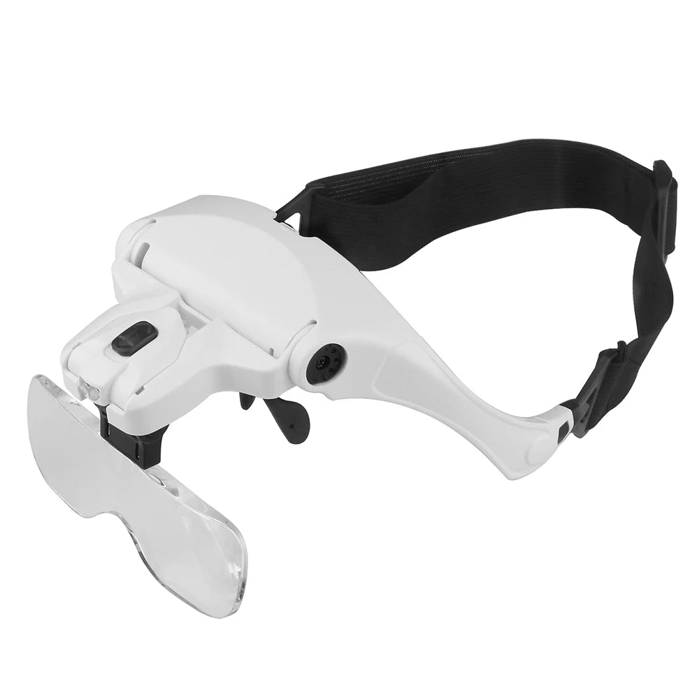 Magnifying Glasses Reading Illuminated Magnifier 1.0X 1.5X 2.0X 2.5X 3.5X 2 Lights Adjustable Head Illuminated Loupe Magnifier