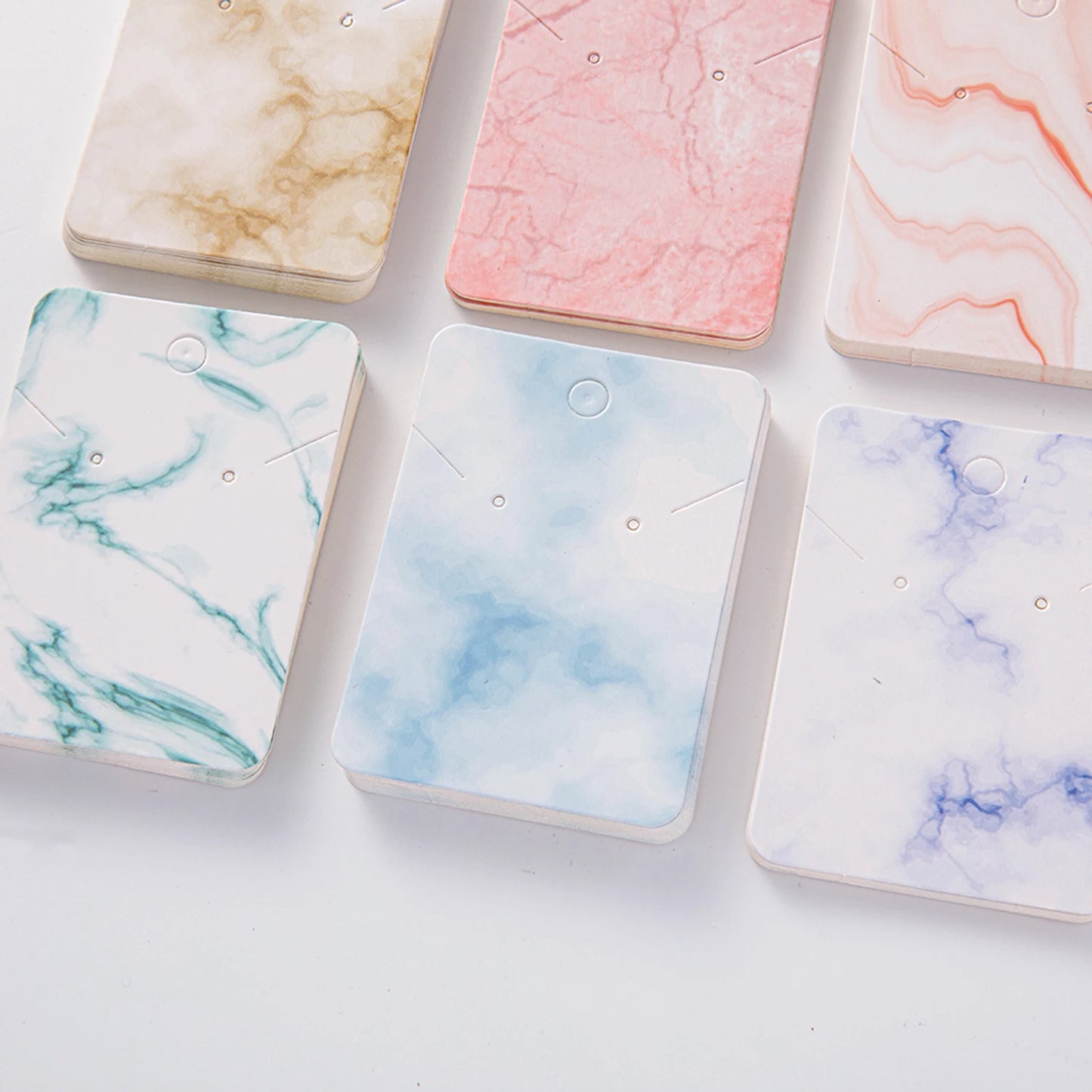 50pcs 5x7cm Marbling Earrings Display Cardboard Self Sealing Pouch For Jewelry Packaging Card Storage Organizer Small Businesses