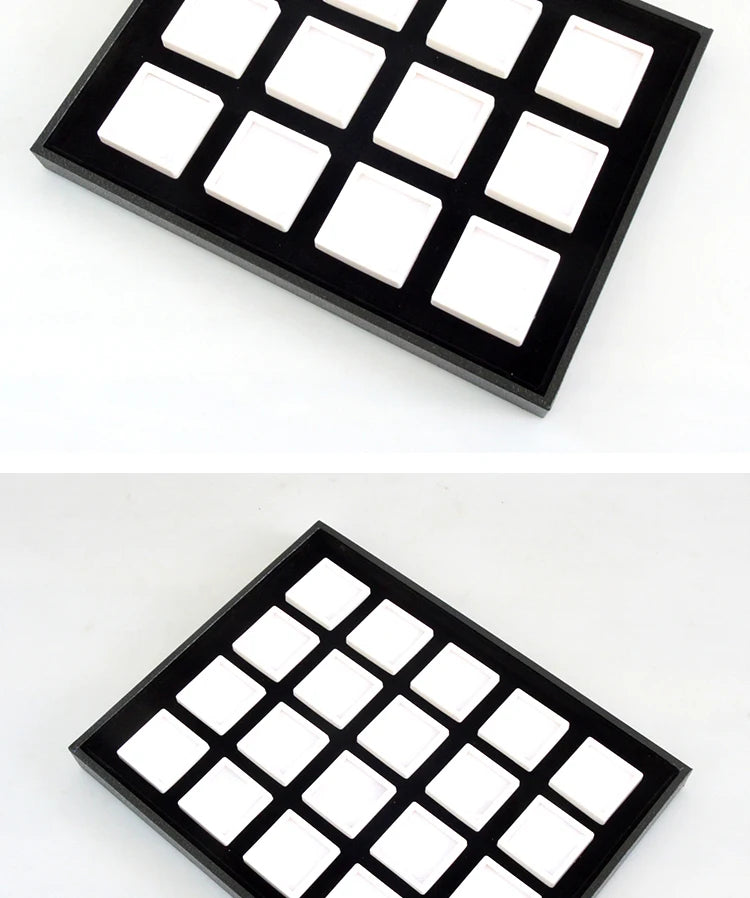 Gem Jar Display Gemstone Jewelry Insert Tray Loose Diamond Stone Display Box Gems Storage Holder Container Organizer with Sponge