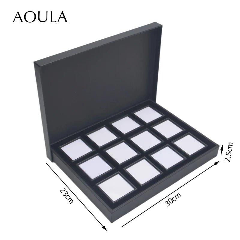 Gem Jar Display Gemstone Jewelry Insert Tray Loose Diamond Stone Display Box Gems Storage Holder Container Organizer with Sponge