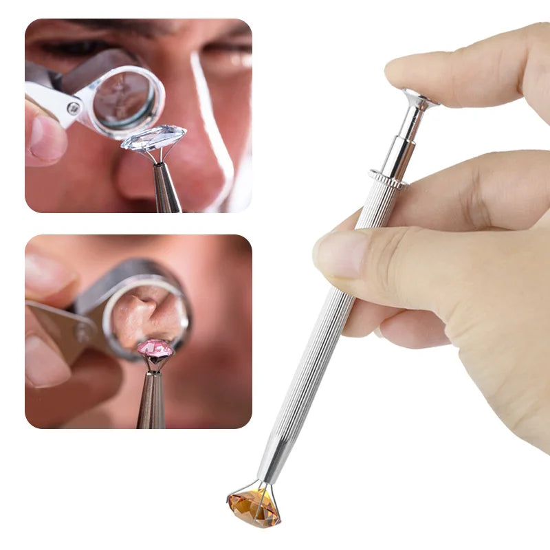 1 PC 3/4 Claws Jewelry Gem Beads Holder Pick-up Tool Diamond Gemstones Stone Prong Holder Tweezers Catcher Grabbers