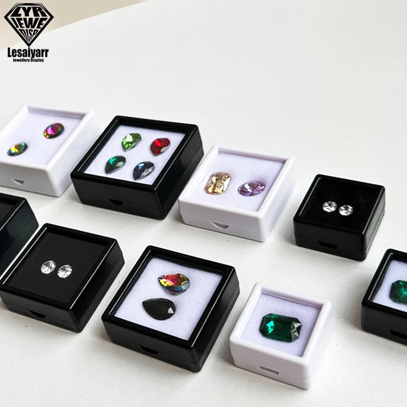 Wholesale 70x 3cm Gem Display Storage Box Gemstones Packaging Container Loose Diamond Pendant Organizer Transparent Glass Lid