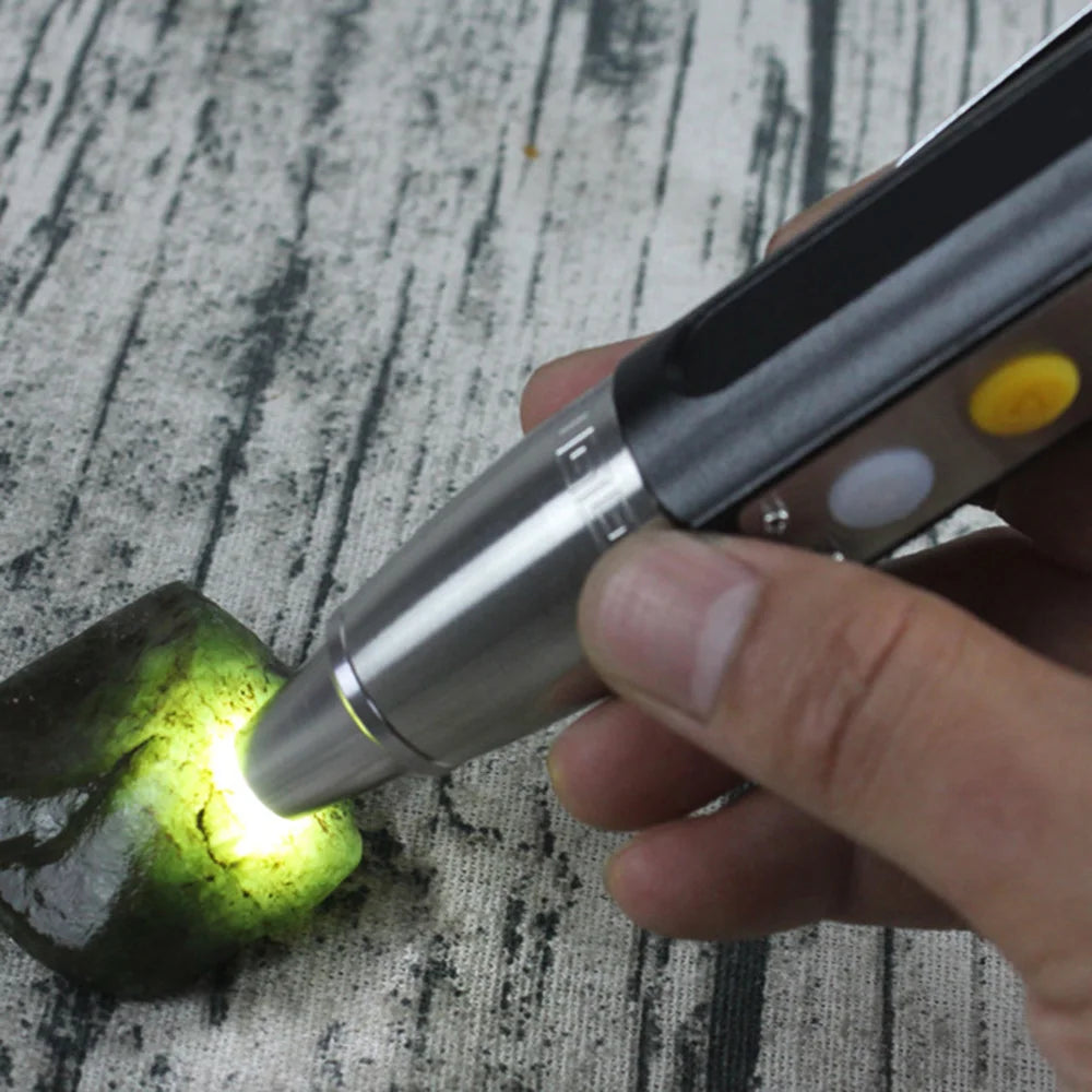 Rechargeable Jade Identification Flashlight 365/395NM LED Torch 3 Light Source Lamp Jewelry Gems Detector UV Light Flashlight