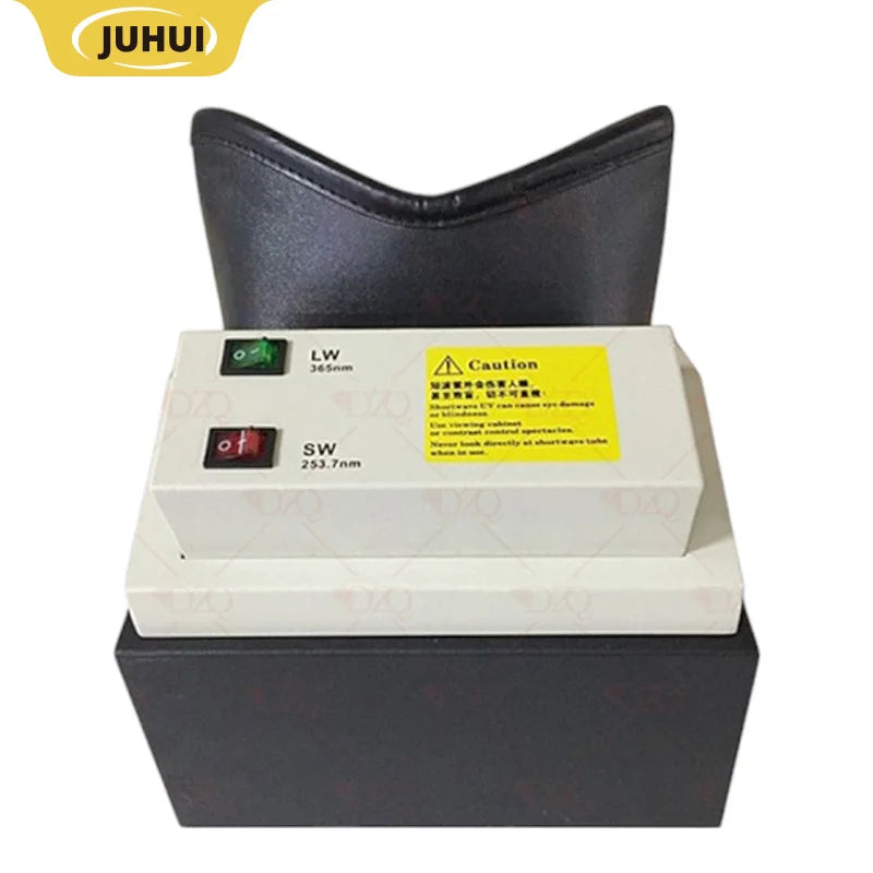 Gemstone UV Box Ultraviolet Fluorescence Detector Jewelry Identification Tool Long and Short Wave UV Light, Diamond Testing Lamp