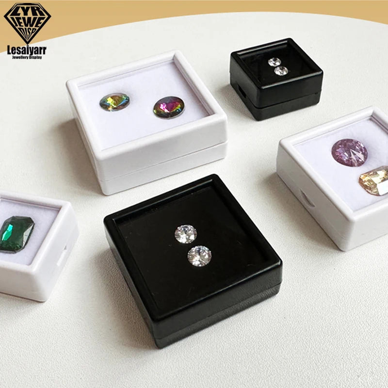 Wholesale 70x 3cm Gem Display Storage Box Gemstones Packaging Container Loose Diamond Pendant Organizer Transparent Glass Lid