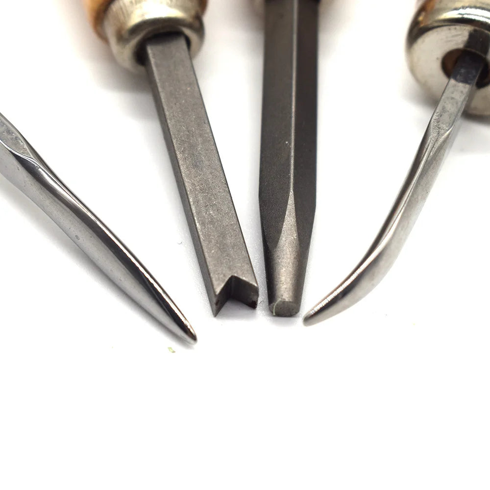 Jewelry Diamond Bezel Set Gemstone Setting Tool Pusher Hand DIY Tool with Wooden Handle