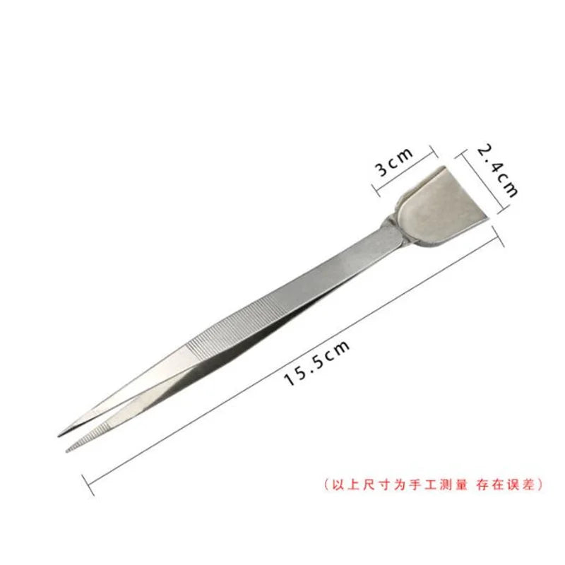 16cm Professional Diamond Tweezers With Scoops Shovels For Jewelry Beads Display Plastic Tray Packaging White Containers