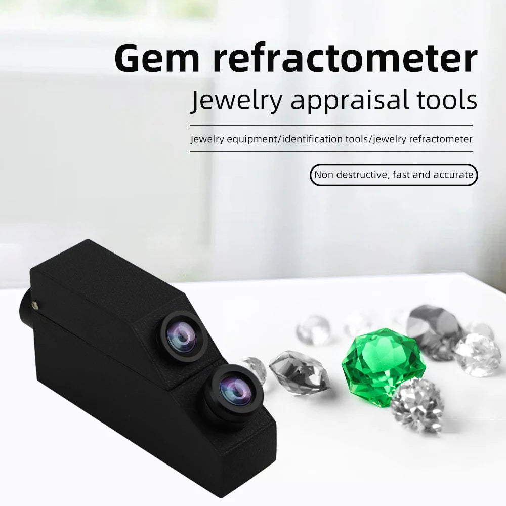1.30-1.81 Gem Refractometer with LED Flashlight Jewelry Gemstone Refractometer High Precision Zircon Gemstone Detector