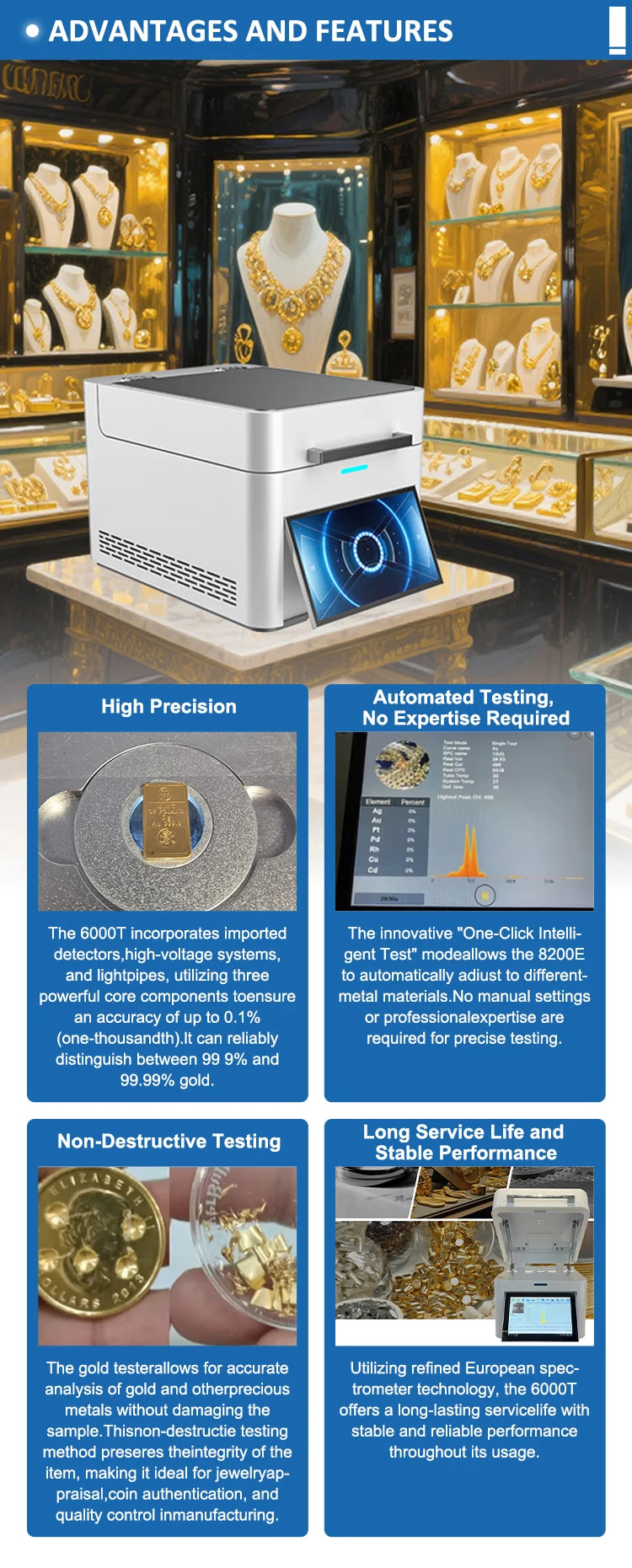 New Gold Tester XRF Gold Testing Machine Precious Metal Analyzer
