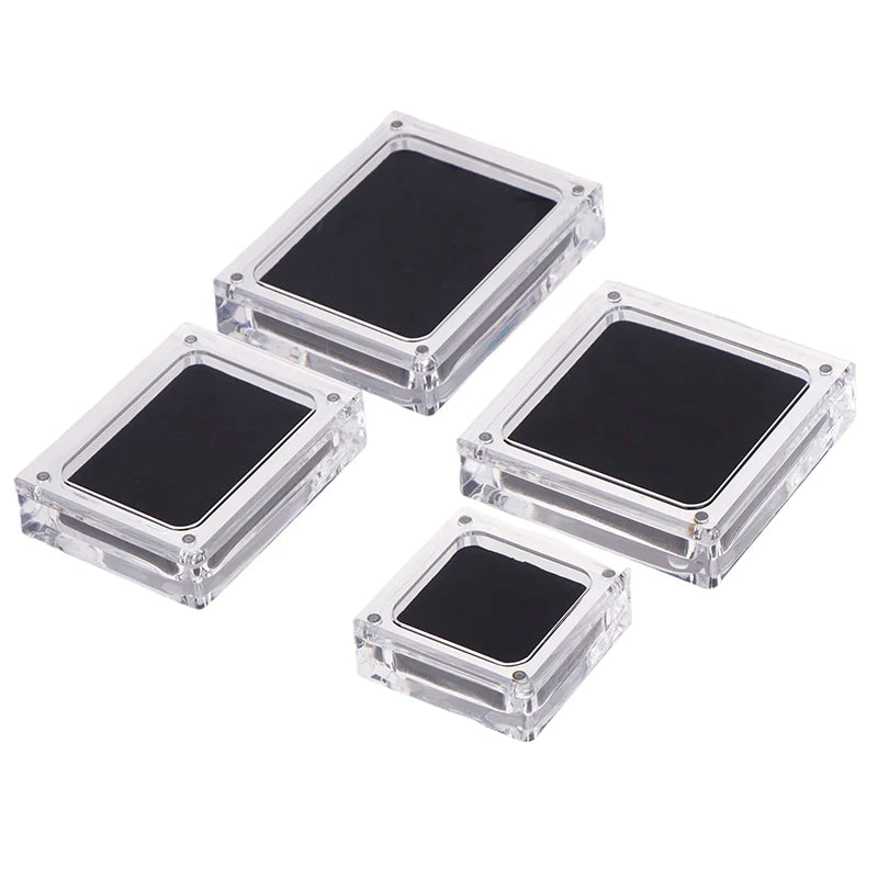 1pcs Acrylic Glass Top Gem Box Gemstone Diamond Display Stand Holder Storage Organizer Case