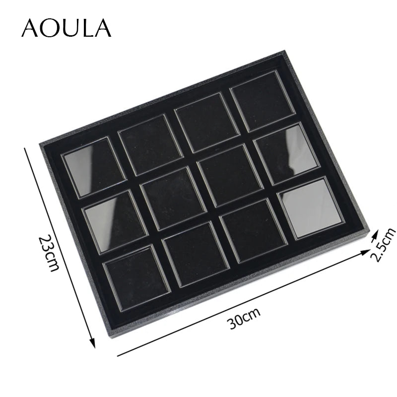 Gem Jar Display Gemstone Jewelry Insert Tray Loose Diamond Stone Display Box Gems Storage Holder Container Organizer with Sponge