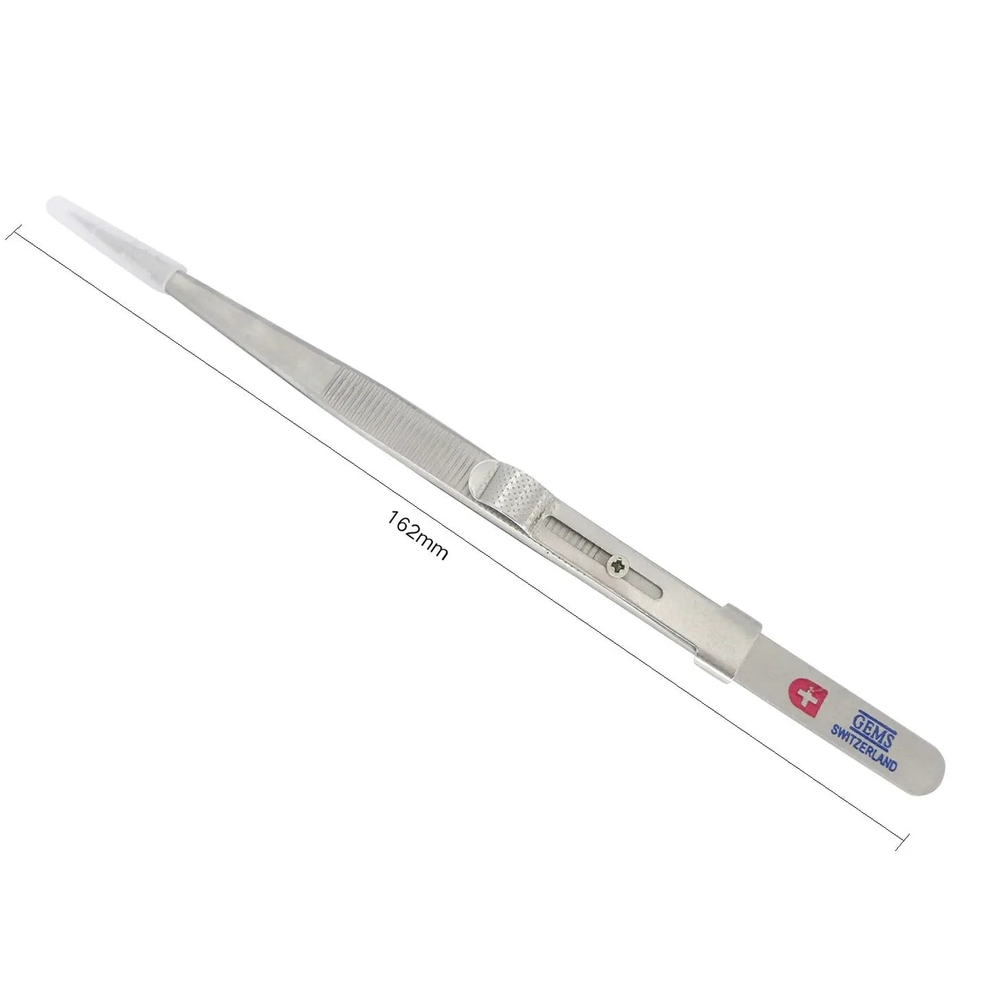 Extra Long Stainless Steel Diamond Curved Tip Tweezers for Stone Gems Rhinestones Acrylic Picking Tool & Making Jewelry Craft