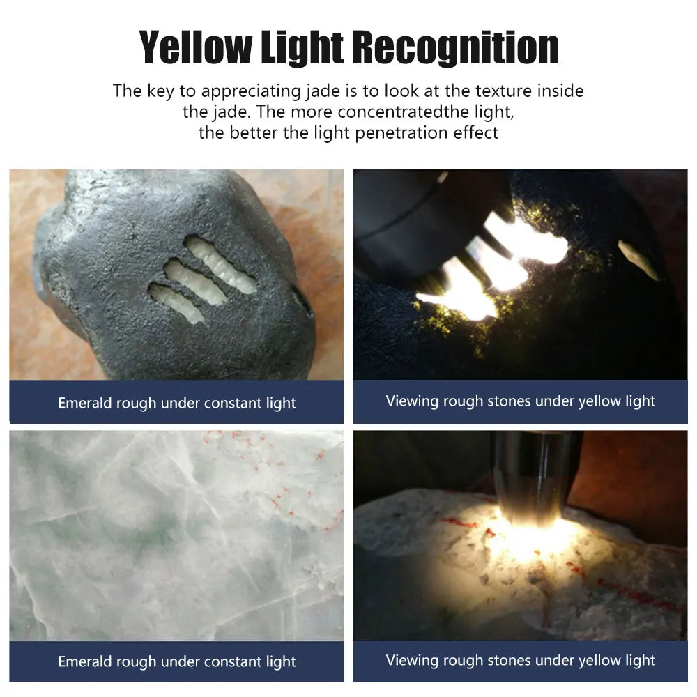 2025 new Jade Identification Torch White/Yellow/Red/Blue/365nm/395nm UV Flashlight Ultraviolet Gems Jewelry Amber Detector