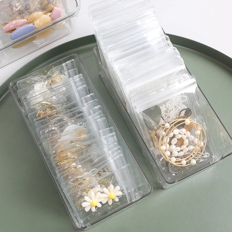 Anti-oxidation Jewelry Storage Bag Desktop Drawer Organizer Transparent Necklace Bracelet Ring Holder Pouch Earring Display Case