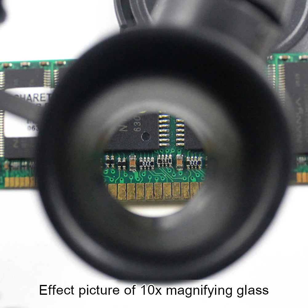 Hand Wearing Magnifier Glasses Magnifying 10X 15X 20X 25X 2LED Professional Magnifier Glasses for Reading Jewelers Repair