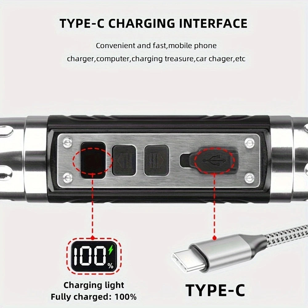 6-in-1 White Yellow UV 365nm/395nm LED LCD Flashlight USB charging Jewelry Jade Stone Pet Stains Marker Ore Money Scorpion Light