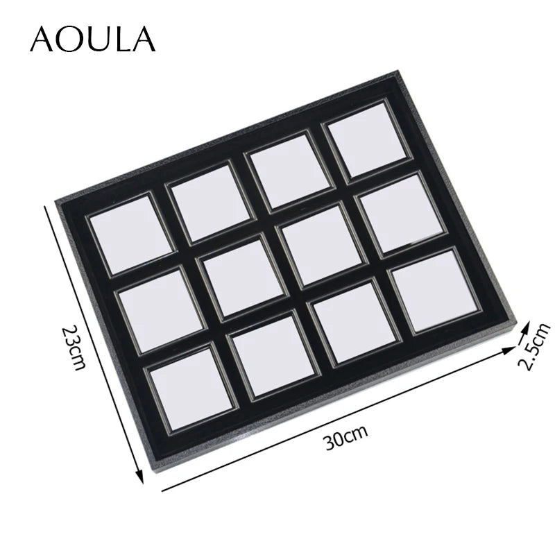 Gem Jar Display Gemstone Jewelry Insert Tray Loose Diamond Stone Display Box Gems Storage Holder Container Organizer with Sponge