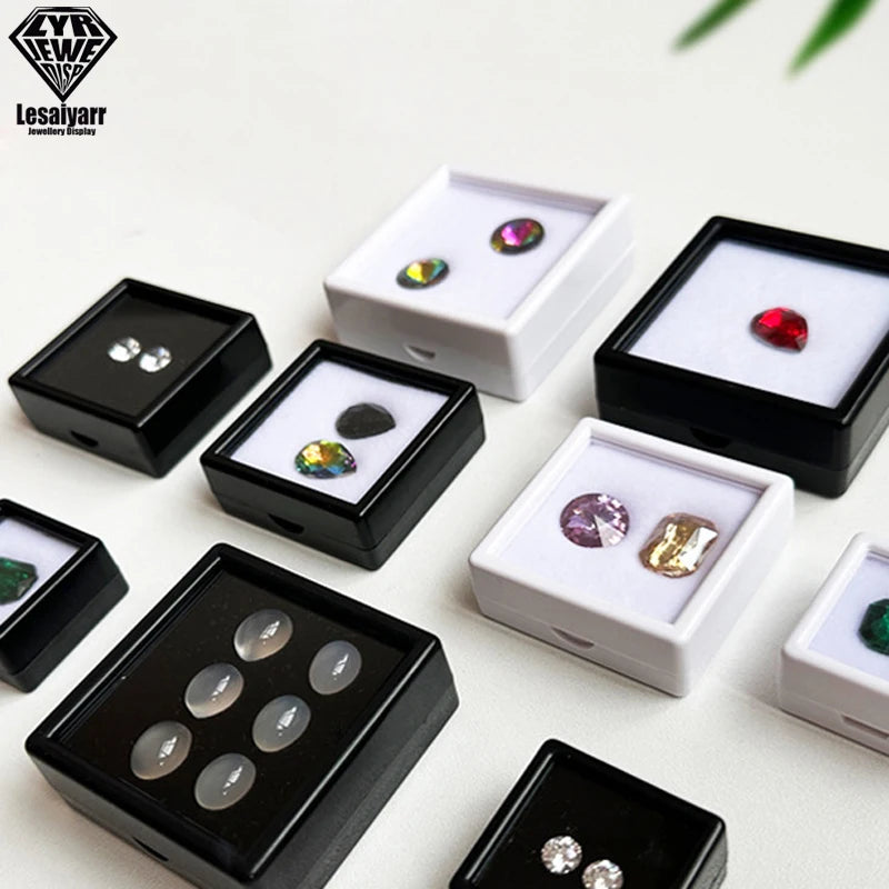 Wholesale 70x 3cm Gem Display Storage Box Gemstones Packaging Container Loose Diamond Pendant Organizer Transparent Glass Lid