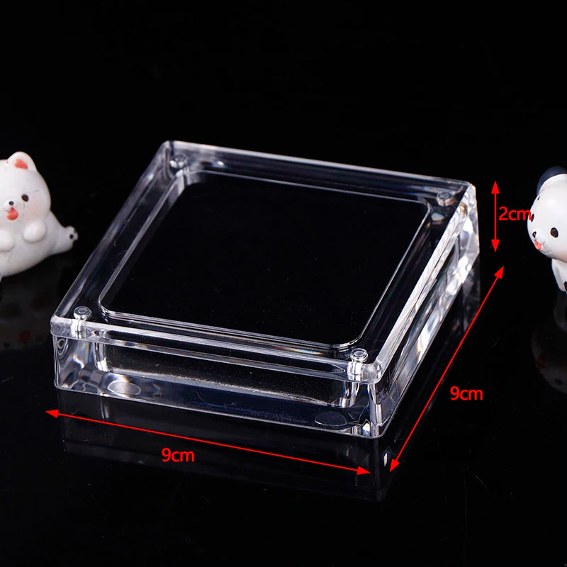 1pcs Acrylic Glass Top Gem Box Gemstone Diamond Display Stand Holder Storage Organizer Case