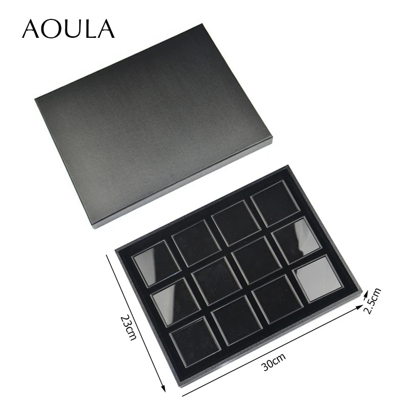 Gem Jar Display Gemstone Jewelry Insert Tray Loose Diamond Stone Display Box Gems Storage Holder Container Organizer with Sponge