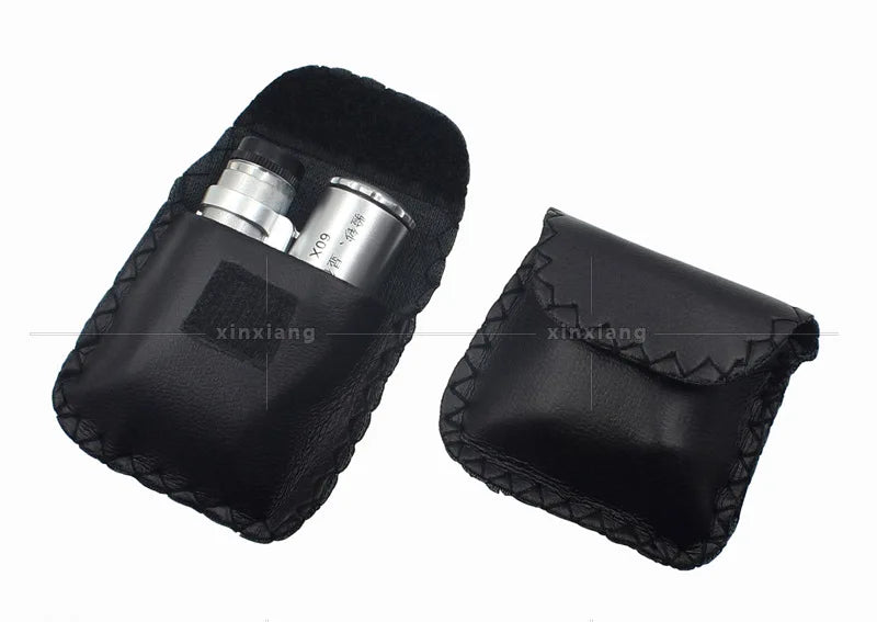 60x Jeweler Eye Loupe with LED UV Light Pocket Magnifying Glass Jeweler Magnifier Adjustable Focus Mini Microscope for Gem Coins