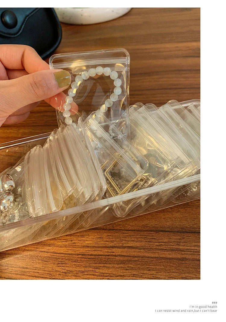Anti-oxidation Jewelry Storage Bag Desktop Drawer Organizer Transparent Necklace Bracelet Ring Holder Pouch Earring Display Case