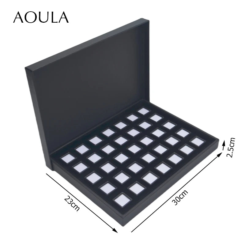Gem Jar Display Gemstone Jewelry Insert Tray Loose Diamond Stone Display Box Gems Storage Holder Container Organizer with Sponge