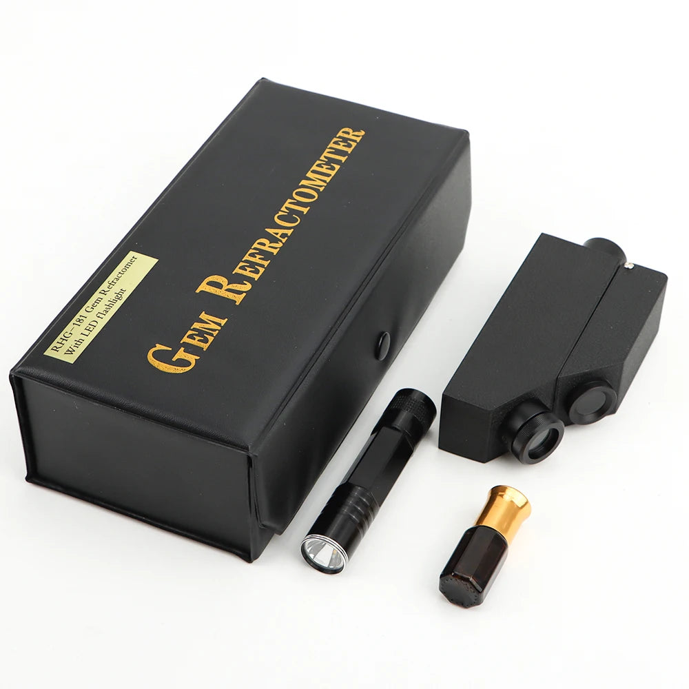 1.30-1.81 Gem Refractometer with LED Flashlight Jewelry Gemstone Refractometer High Precision Zircon Gemstone Detector