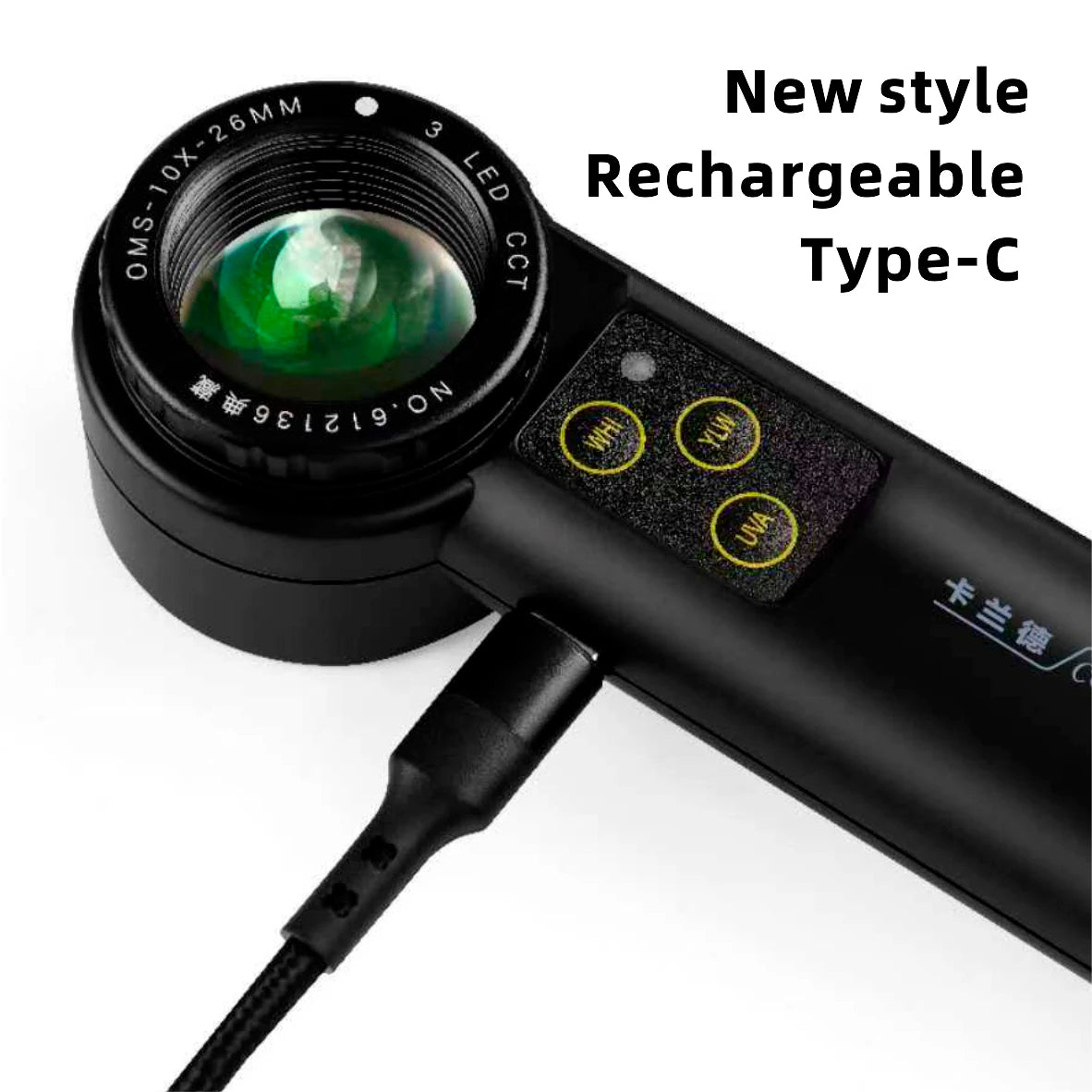 OMS 10X 20X Shadowless LED Handheld Magnifier Achromatic Loupe Antique Diamond Gemstone Jewelry Watch Identification Instruments