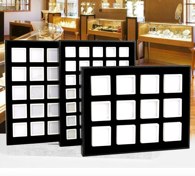 Gem Jar Display Gemstone Jewelry Insert Tray Loose Diamond Stone Display Box Gems Storage Holder Container Organizer with Sponge