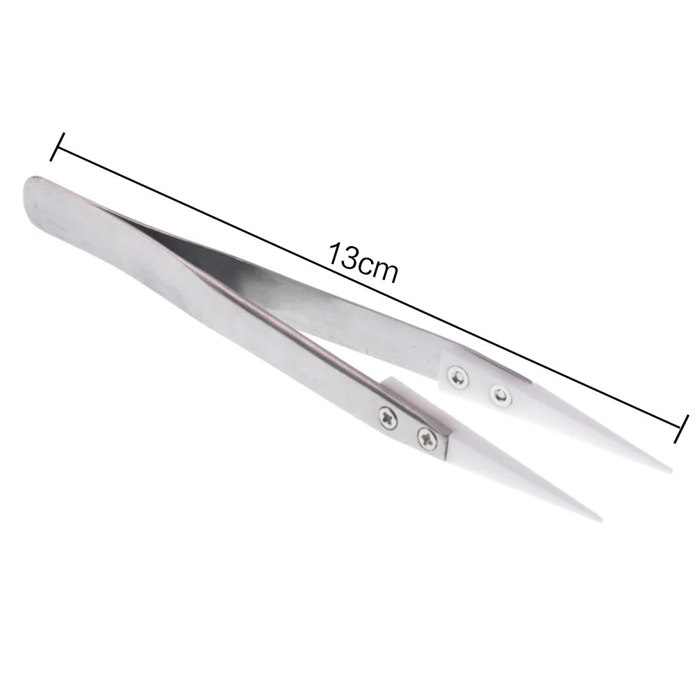 STONEGO Ceramic Tweezers, High-Temperature Resistant, Acid and Alkali Corrosion Resistant, Insulated Clamping Tool