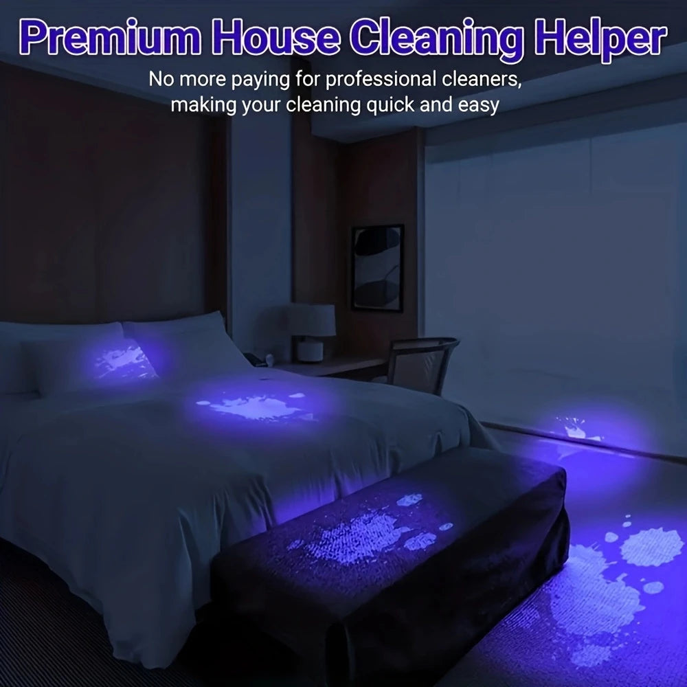 6-in-1 White Yellow UV 365nm/395nm LED LCD Flashlight USB charging Jewelry Jade Stone Pet Stains Marker Ore Money Scorpion Light