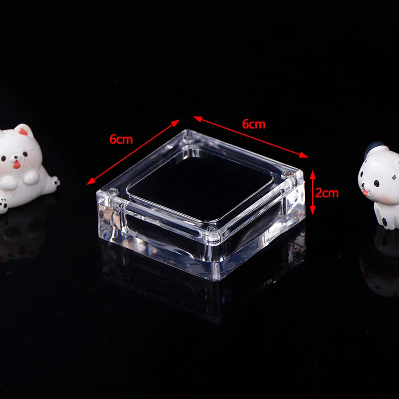 1pcs Acrylic Glass Top Gem Box Gemstone Diamond Display Stand Holder Storage Organizer Case