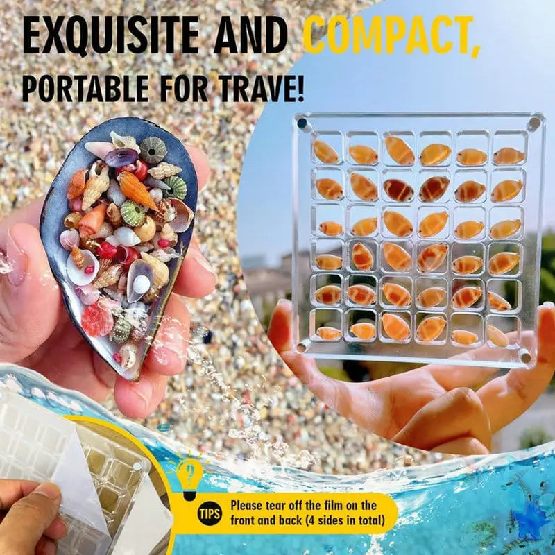 Acrylic Magnetic Seashell Display Box Seashell Storage Box Clear Acrylic Diamond Gemstone Beads Storage Display Organizer Box