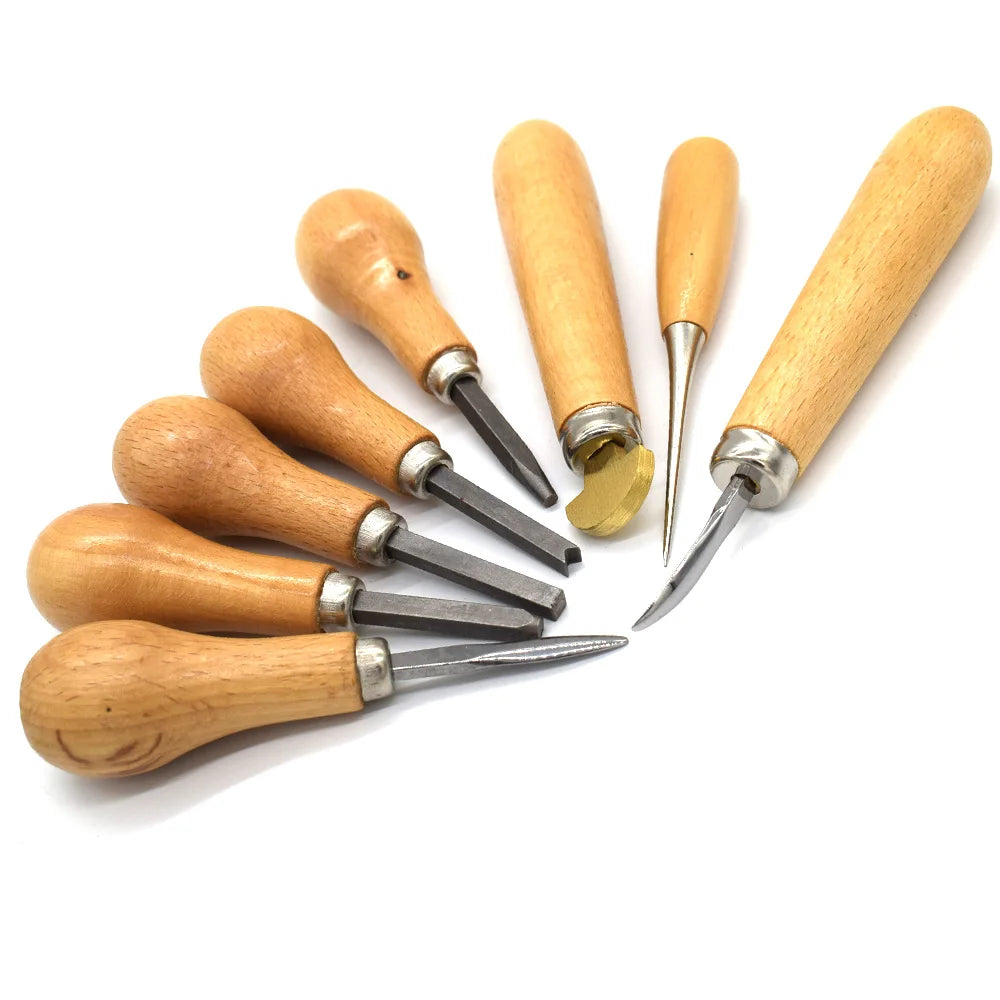 Jewelry Diamond Bezel Set Gemstone Setting Tool Pusher Hand DIY Tool with Wooden Handle