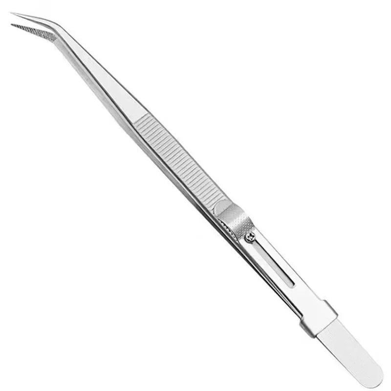 Sandblasted Jewelry Tweezers 16CM Slotted BuckleHigh PrecisionStainless Steel forDIY Diamond Gem Setting Ideal Gift for Jewelers
