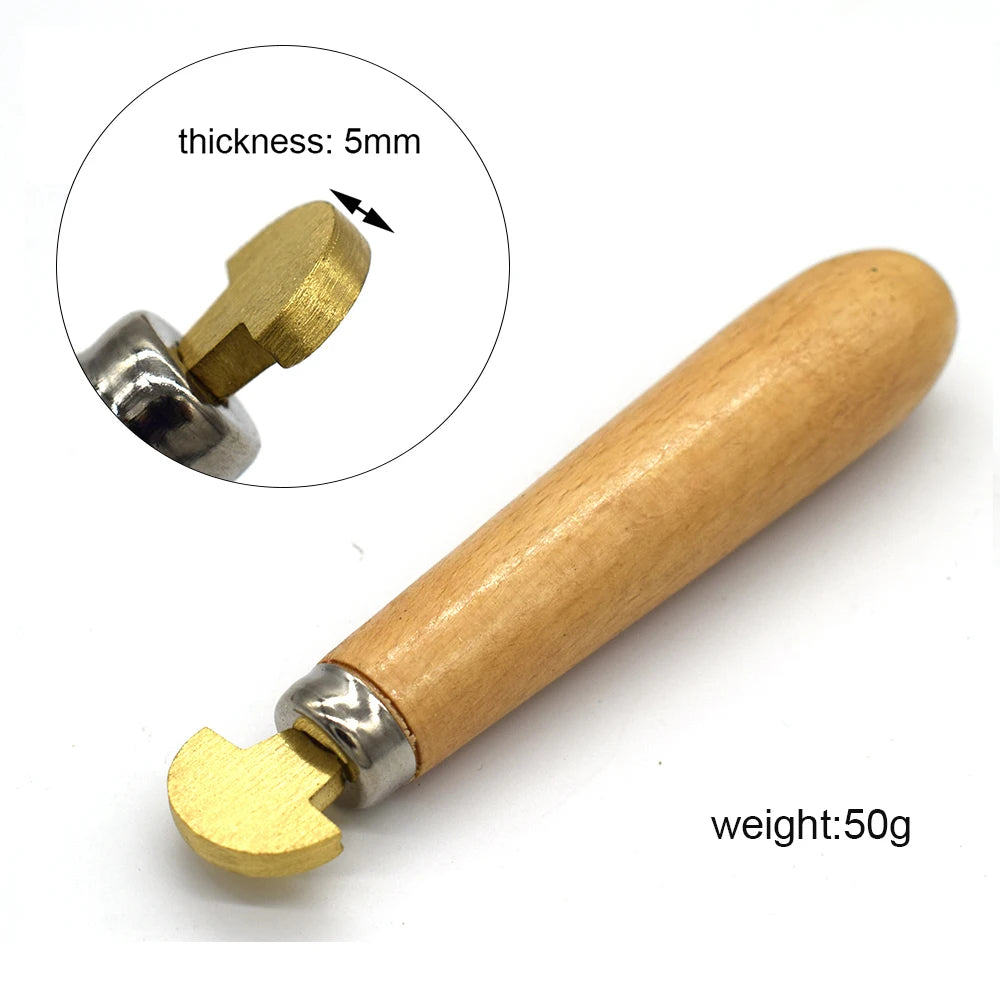 Jewelry Diamond Bezel Set Gemstone Setting Tool Pusher Hand DIY Tool with Wooden Handle