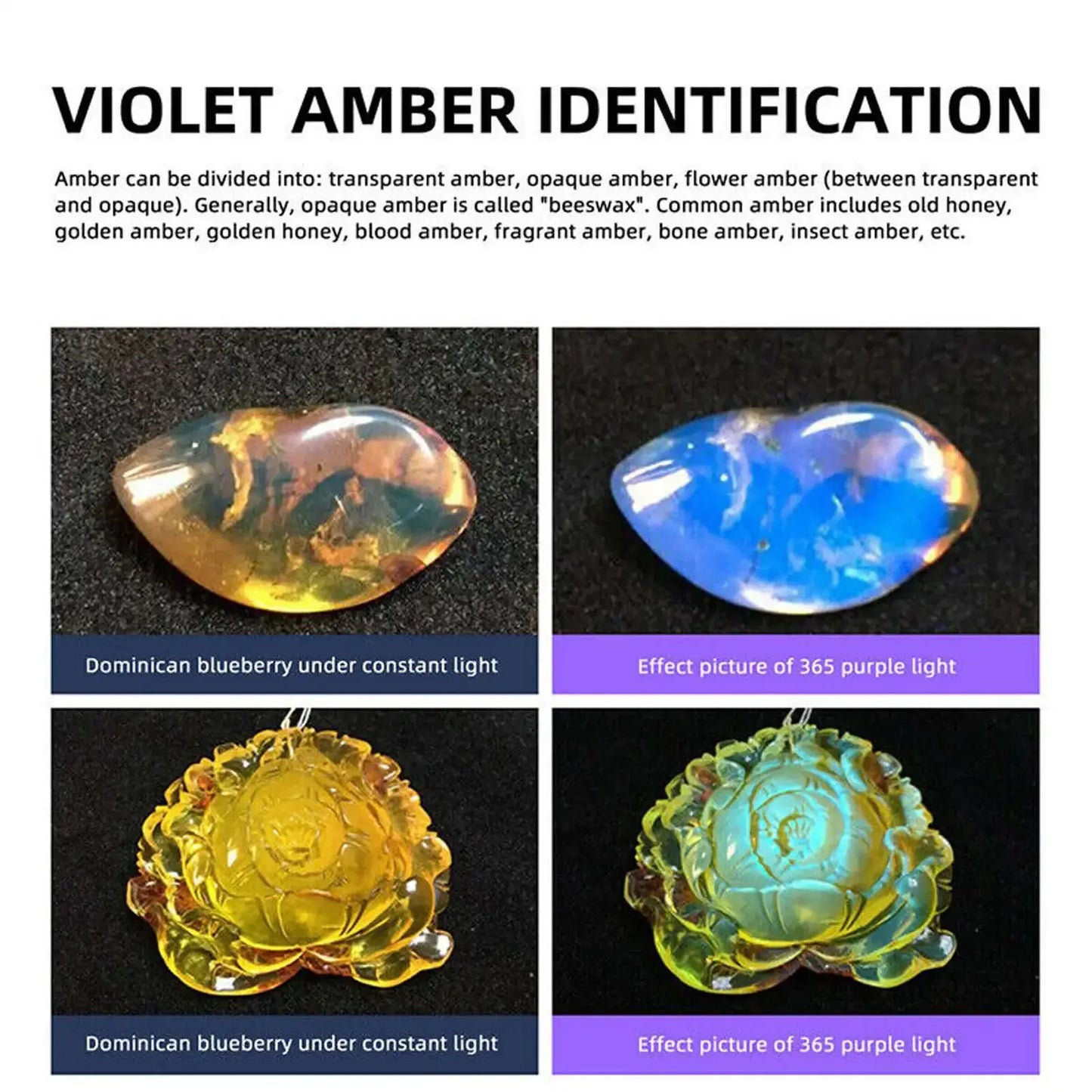 6Colors Expert Jade Identification Torch White/Yellow/Red/Blue/365nm/395nm UV Flashlight Ultraviolet Gems Jewelry Amber Detector