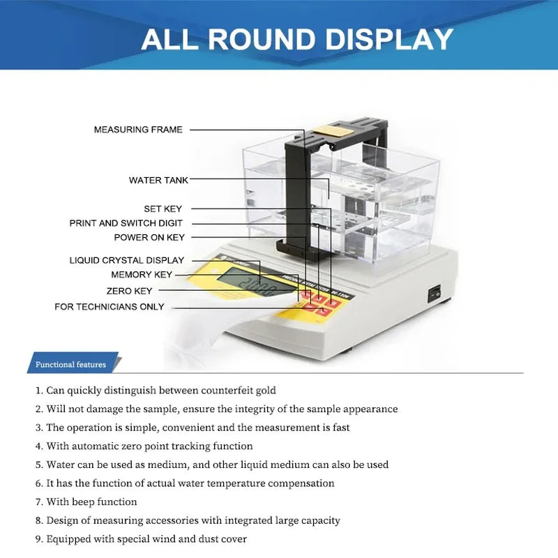 Portable Gold Purity Tester Electronic Precious Metal Testing Machine DE-200K