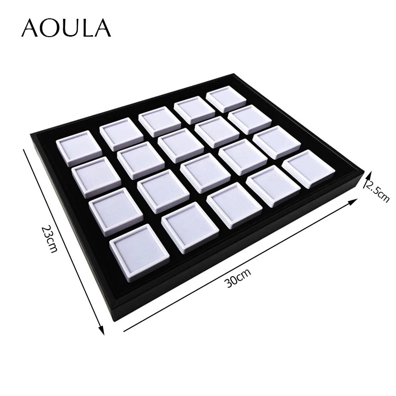Gem Jar Display Gemstone Jewelry Insert Tray Loose Diamond Stone Display Box Gems Storage Holder Container Organizer with Sponge